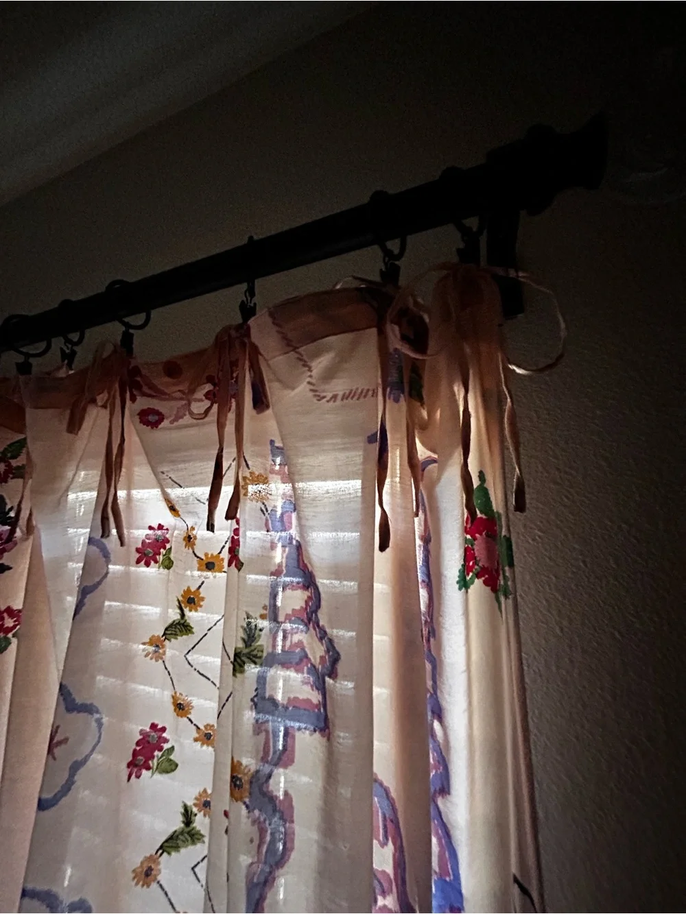 Urban Outfitters Vintage inspired Floral Sheer Curtain Panels Pair